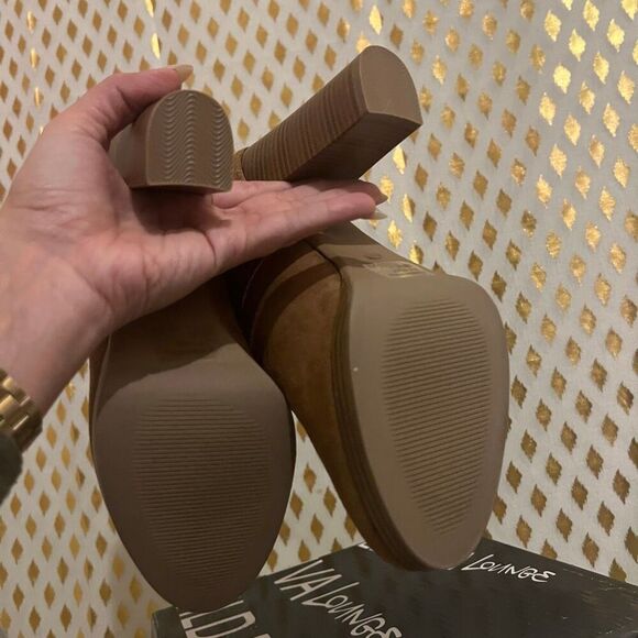 Platform heel boots camel size 8.5 - Picture 3 of 6